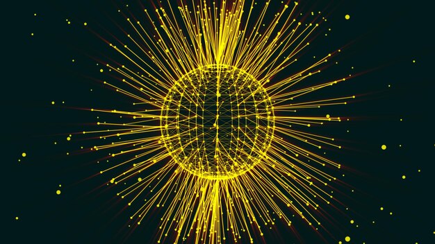 Big Data Plexus effec Sphere of connected nodes Cluster net Abstract network connection background Connected lines sphere Dots