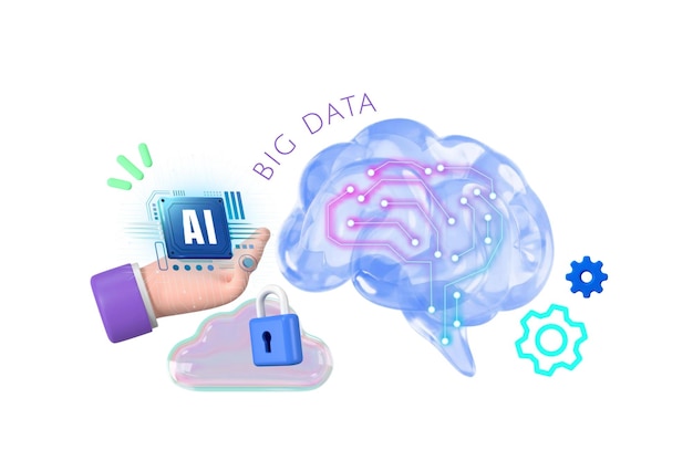 Big data png collage remix transparent background
