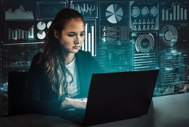 Big data technology for business finance concept uds
