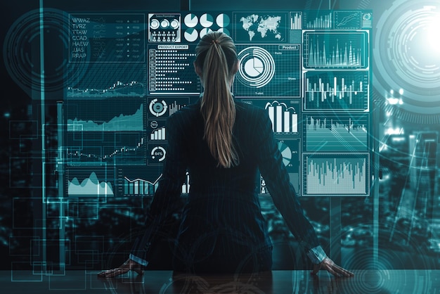 Big data technology for business finance concept uds