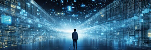 Big Data Visualization Futuristic Visual Information Complexity Data Vortex Streaming Generative Ai