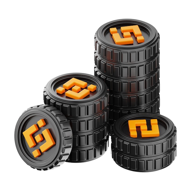 binance financial blockchain technology coin icon 3d rendering on isolated background