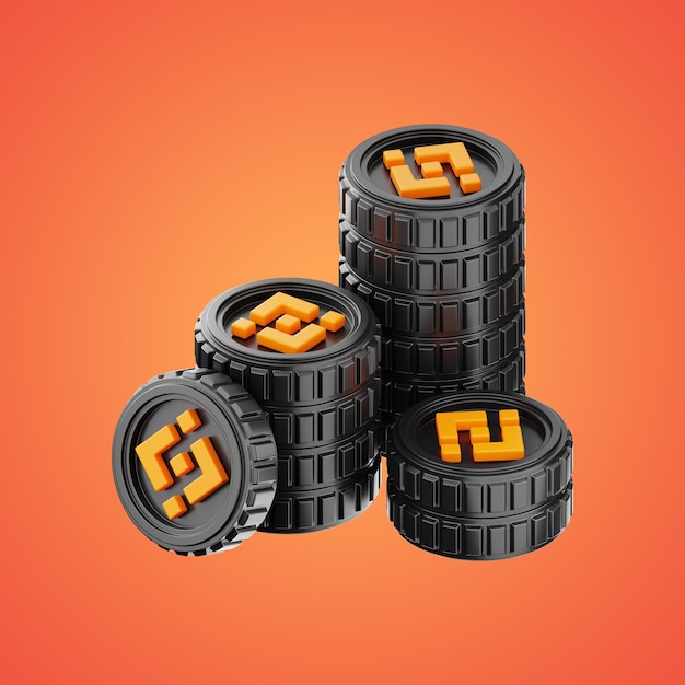 binance financial blockchain technology coin icon 3d rendering on isolated background
