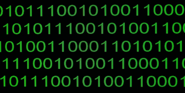 Binary background with green digital