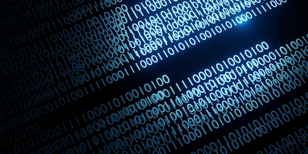 binary code background abstract technology digital binary data and secure data concept 3d