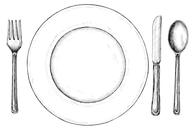 black and white png table setting set