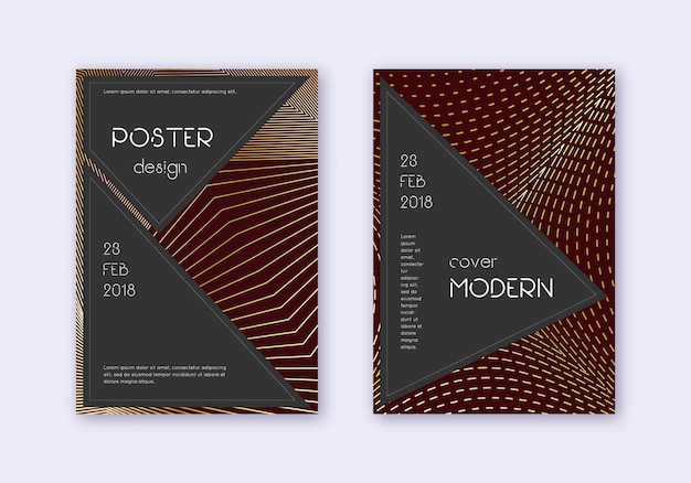 black cover design template set gold abstract lin