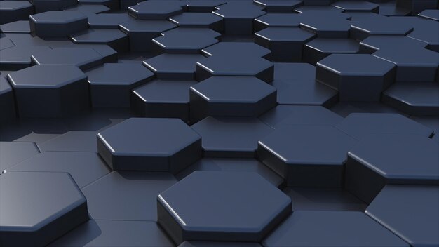 Black hexagonal grids computer generated 3d render