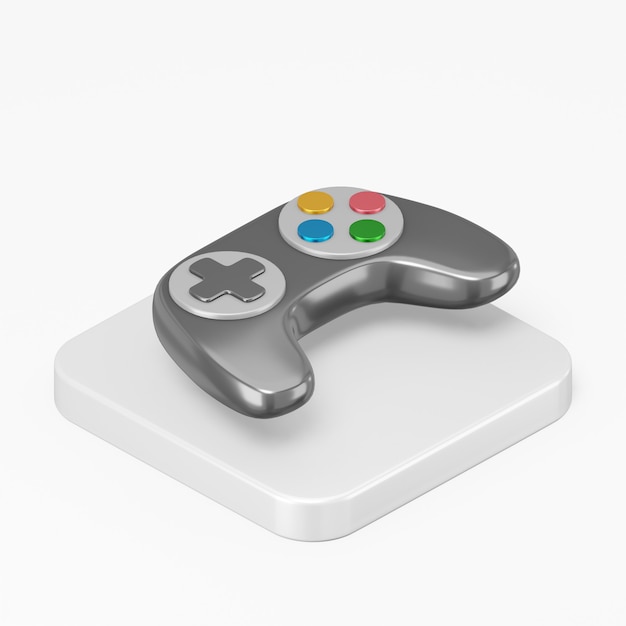 Black joystick icon in 3d rendering interface ui ux element