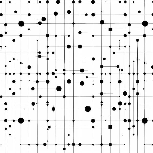 black lines and dots seamless geometric pattern monochrome wallpaper