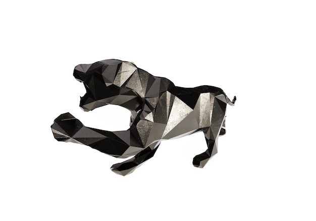 Black panther isolate on white background Black tiger 3d Illustration 3d render