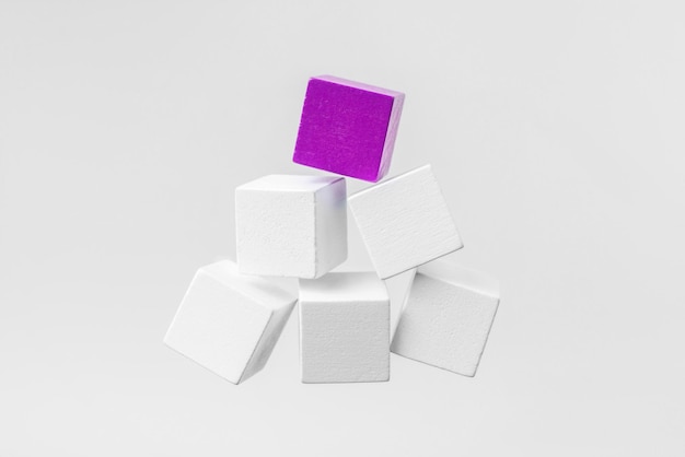 Block shape woods on white background