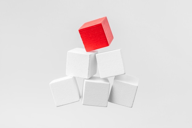 Block shape woods on white background