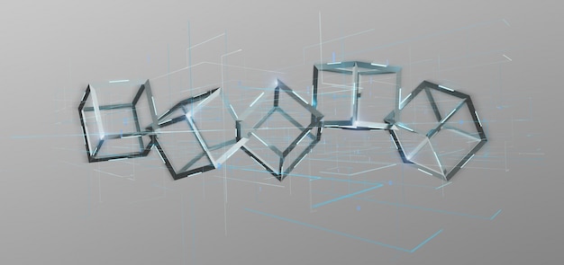  blockchain cube isolated on