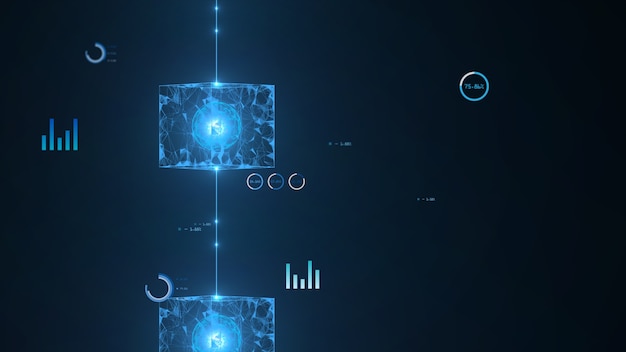 Blockchain network concept.