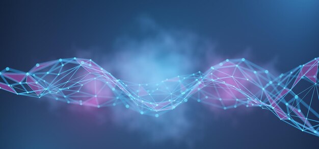 blockchain technology network structure background artificial intelligence machine learning data background big data wide banner 3d render