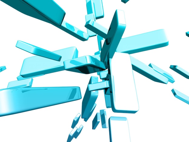 Blue 3d cubes with glossy light effects