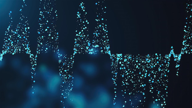 Blue abstract particles