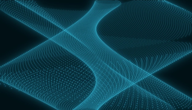 blue abstract wave vector wallpaper with light lines and fractal texture