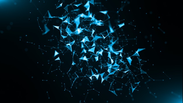 blue abstrat geometric and technology data network concept background