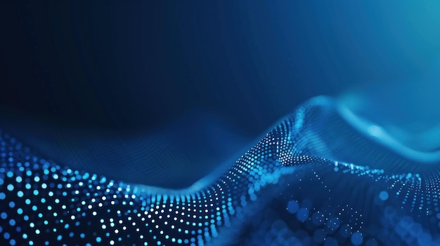 Blue background with wave and dots pattern