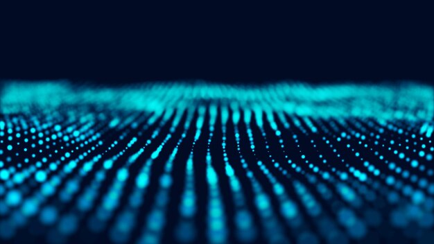 Blue computer technology background Big data visualization Technology landscape Futuristic illustration 3d rendering