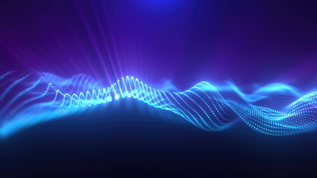 Blue energy magic waves high tech digital iridescent morphing with light rays lines
