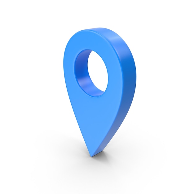 Blue Locator mark of map and location pin or navigation icon sign on white background with search co