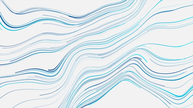 Blue minimal wavy lines abstract futuristic tech background