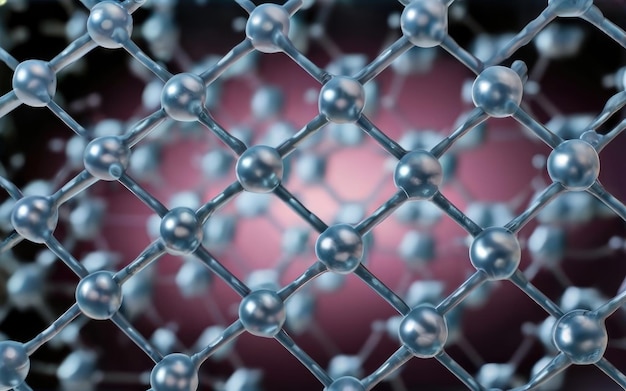 Blue molecule structure background Cells and biological chain abstract concept 3D render 3D