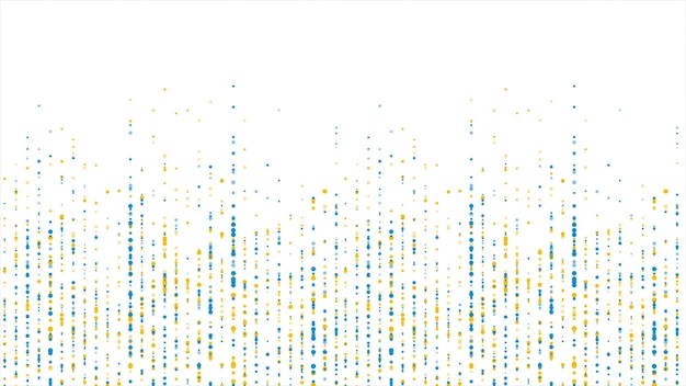 Blue orange abstract technology dotted lines on white background