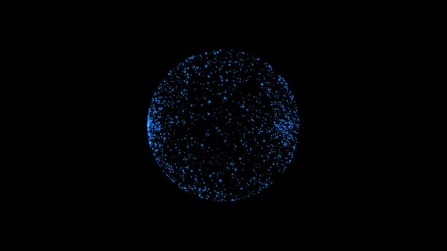 blue sphere made of dots