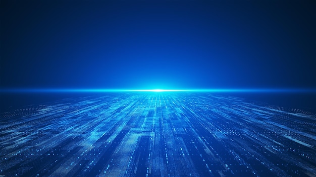 Blue technology background network data traversal Internet digital security concept