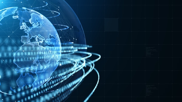 Blue Technology Network Data Connection Background