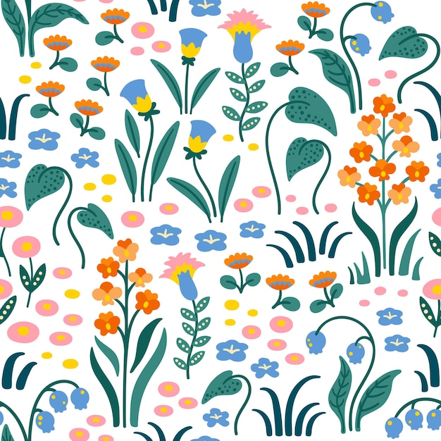 Botanical png seamless pattern transparent background