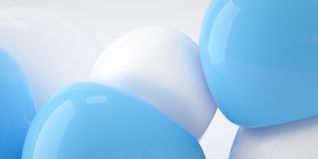bouncy and abstract balls 3d rendering