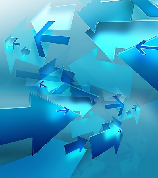 Bright blue arrows on a light background