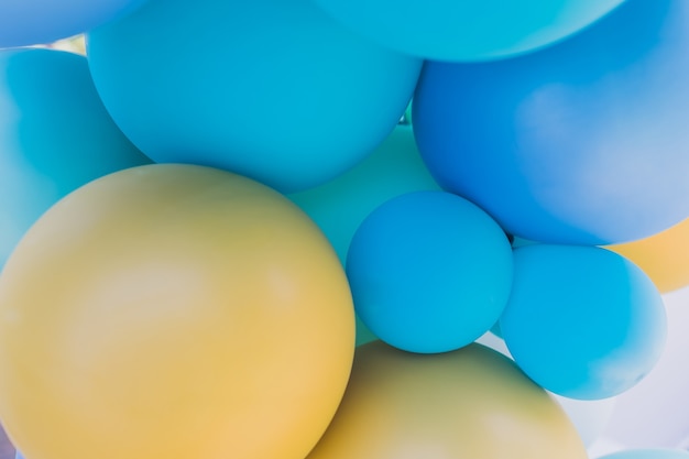 Bright bunch of Colorful balloons. Background, low depth of focus.