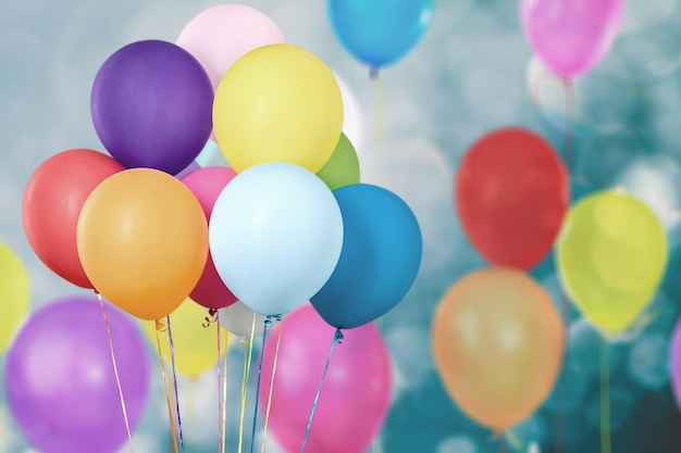 Bunch of colorful balloons on  background