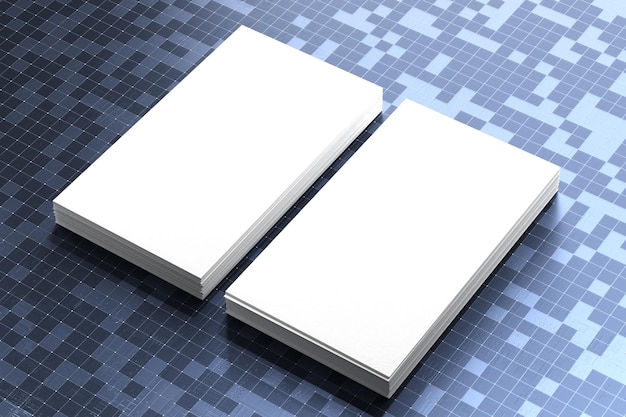 Business card mockup on digital background Futuristic background 3d render