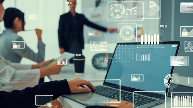 Business dashboard for financial data analysis envisional graphic