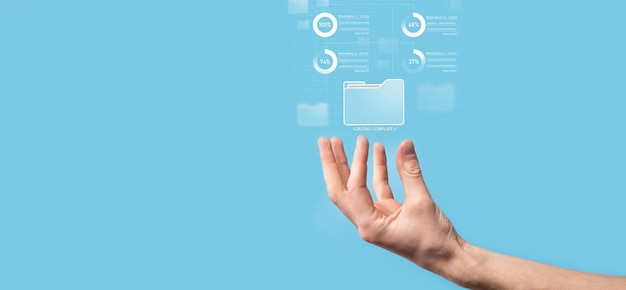 business developer hand using board framework on virtual modern computer showing innovation agile software development lean project management tool fast changes conceptdocument management system dms