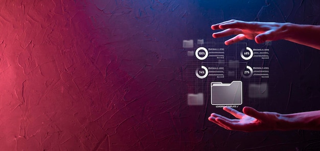 Business developer hand using board framework on virtual modern computer showing innovation Agile software development lean project management tool fast changes conceptDocument Management System DMS