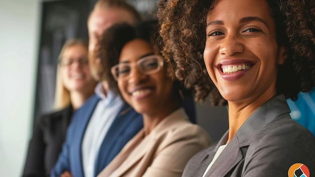 business people close up smile posting confident