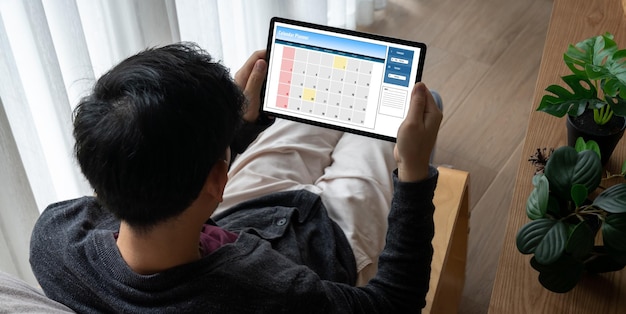 calendar on computer software application for modish schedule planning for personal organizer and online business