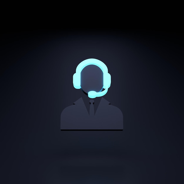 call center operator technical support concept online support 3d rendering illustration