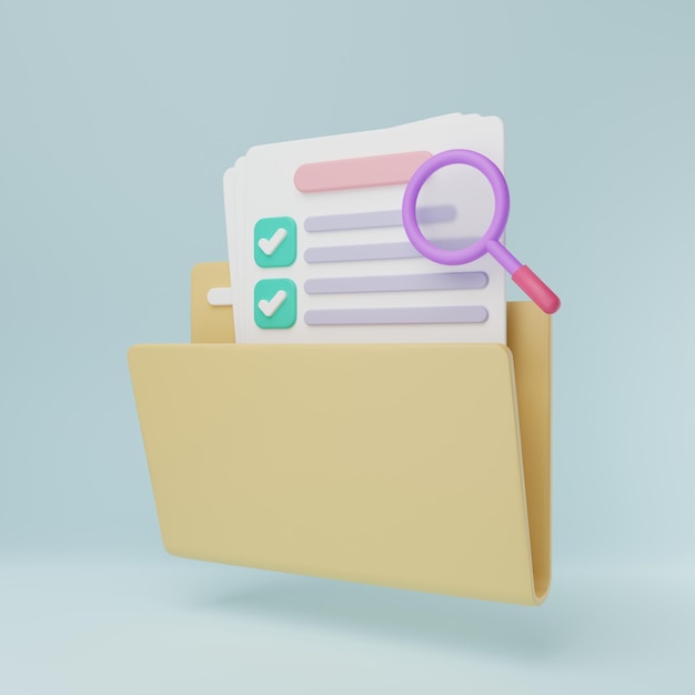 cartoon minimal folder file document and paper business. management work on project plan symbol.