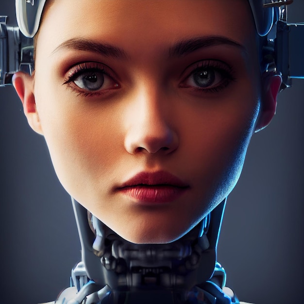 Chân dung người phụ nữ Cyberpunk phong cách neon tương lai