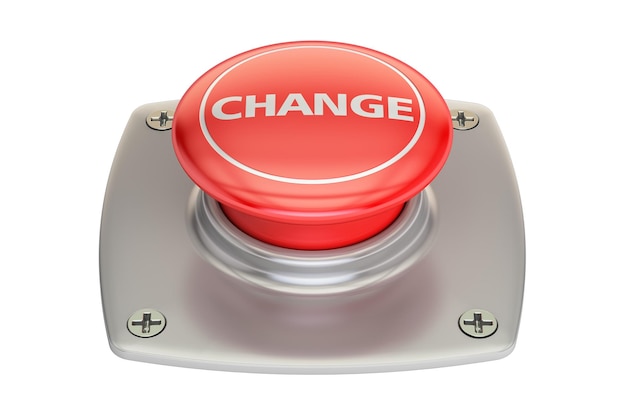 change red button 3d rendering