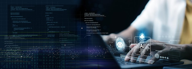 chatbot chat with ai artificial intelligence man using technology smart robot ai